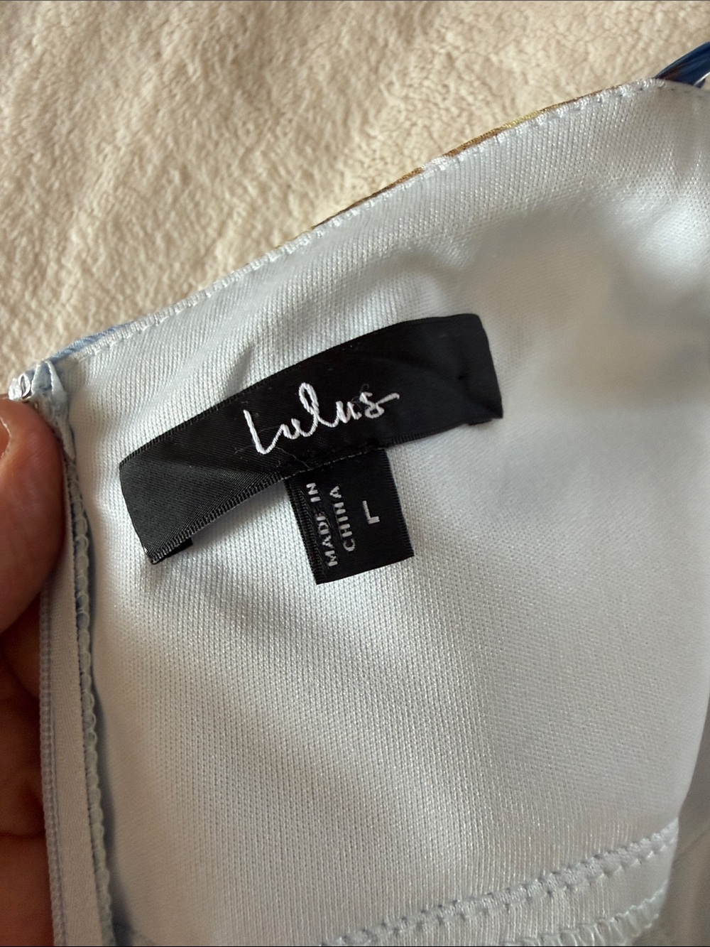 Lulu's Pale Blue Floral Maxi Dress with Blue and Olive Accents - Picture 3 of 5